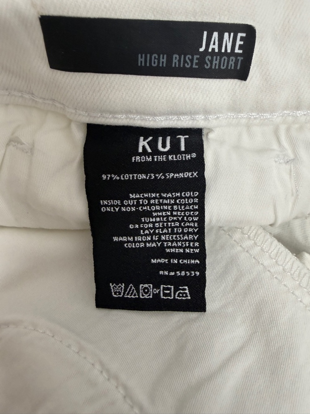 Kut from the Kloth “Jane” High Rise Jean Shorts Women’s 10 White - Picture 4 of 9